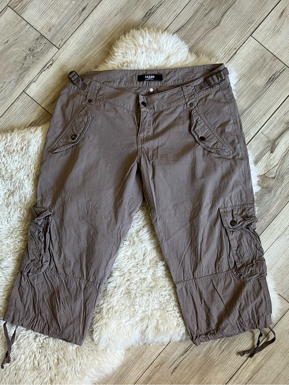 Jaded London women’s Cargo Capris in Taupe Brown
